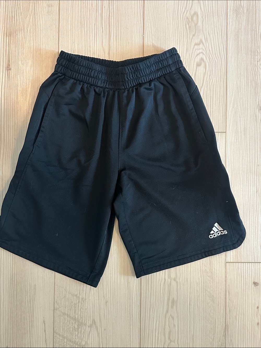 adidas Black Boy’s Athletic Shorts with Logo • M (10/12)